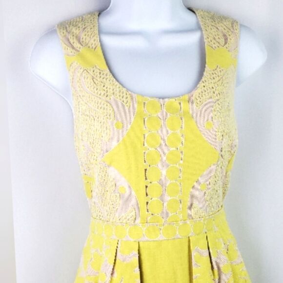 BCBG MAXAZRIA Yellow Peplum Dress - Picture 1 of 11